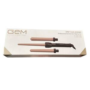 GEM 3 in 1 CURL Designer Professional Ceramic Curler Styling Iron New In Box NIB